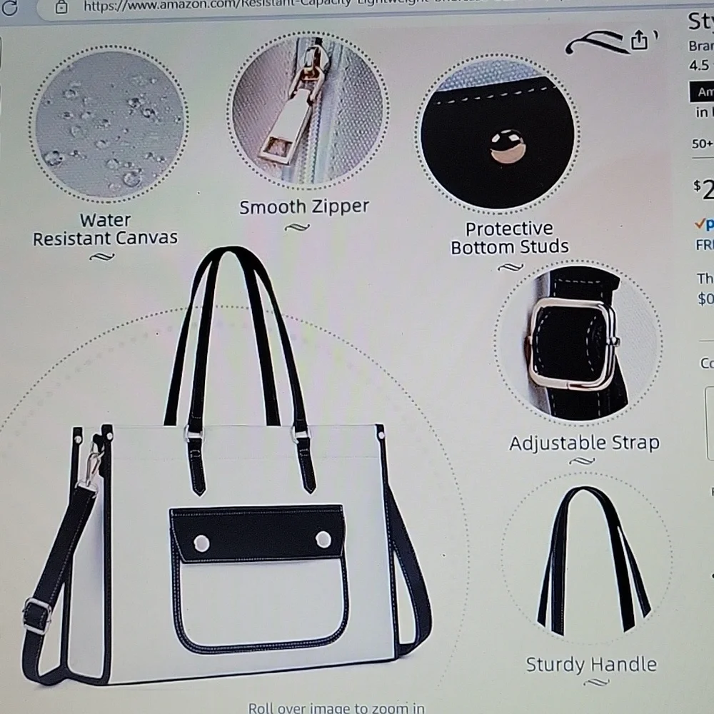 Nubily beige black laptop bag 15.6